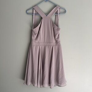 Lulus Forevermore Skater Dress in Taupe Size Small